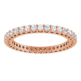 14K Gold Round Lab-Grown Diamond Shared-Prong Eternity Band – 1.7 mm Stones (1/2–5/8 CTW) - Rose Gold - view 3