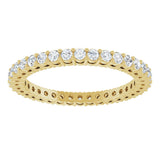 14K Gold Round Lab-Grown Diamond Shared-Prong Eternity Band – 1.7 mm Stones (1/2–5/8 CTW) - Yellow Gold - view 3