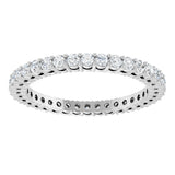 14K Gold Round Lab-Grown Diamond Shared-Prong Eternity Band – 1.7 mm Stones (1/2–5/8 CTW) - White Gold - view 3
