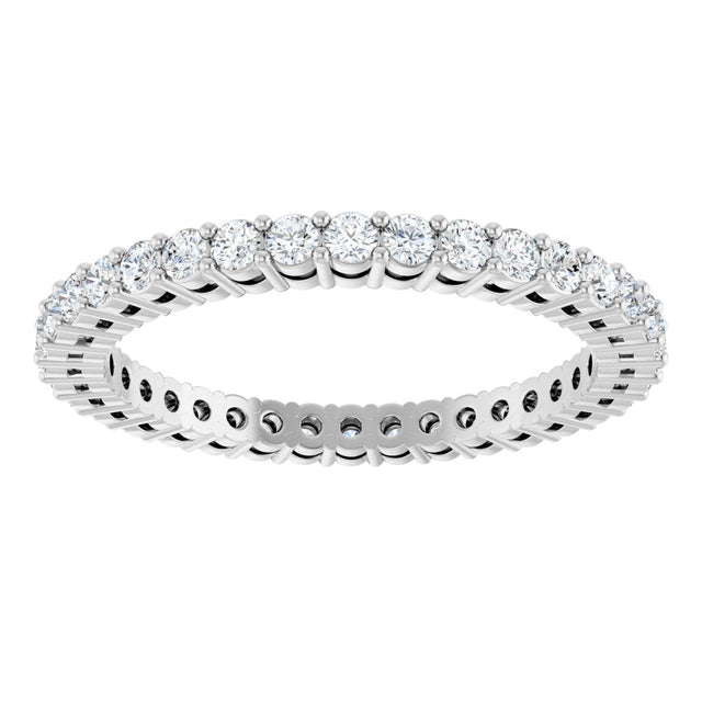 14K Gold Round Lab-Grown Diamond Shared-Prong Eternity Band – 1.7 mm Stones (1/2–5/8 CTW) - White Gold - view 3