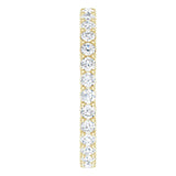14K Gold Round Lab-Grown Diamond Shared-Prong Eternity Band – 2 mm Stones (7/8–1 CTW) - Yellow Gold - view 4