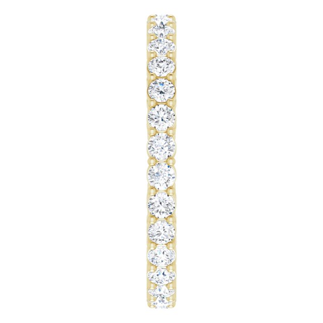 14K Gold Round Lab-Grown Diamond Shared-Prong Eternity Band – 2 mm Stones (7/8–1 CTW) - Yellow Gold - view 4