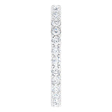 Platinum Round Natural Diamond Shared-Prong Eternity Band – 2 mm Stones (3/4–1 CTW) - view 4