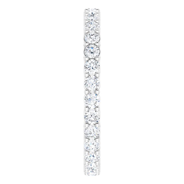 Platinum Round Natural Diamond Shared-Prong Eternity Band – 2 mm Stones (3/4–1 CTW) - view 4