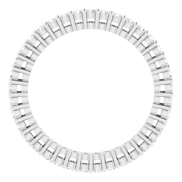 Platinum Round Lab-Grown Diamond Shared-Prong Eternity Band – 1.5 mm Stones (1/2 CTW) - view 2