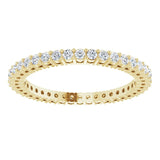 14K Gold Round Lab-Grown Diamond Shared-Prong Eternity Band – 1.5 mm Stones (1/2 CTW) - Yellow Gold - view 3