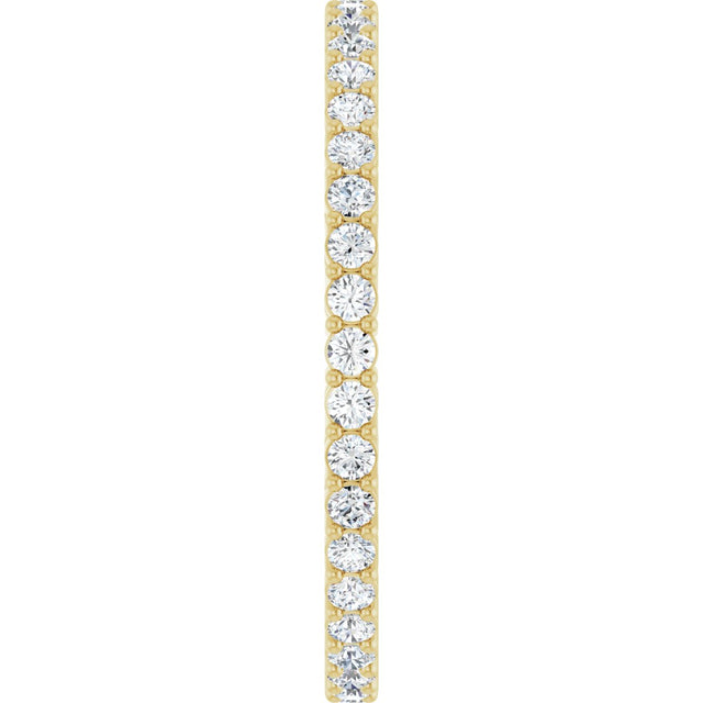 14K Gold Round Natural Diamond Shared-Prong Eternity Band – 1.5 mm Stones (1/2–5/8 CTW) - Yellow Gold - view 4