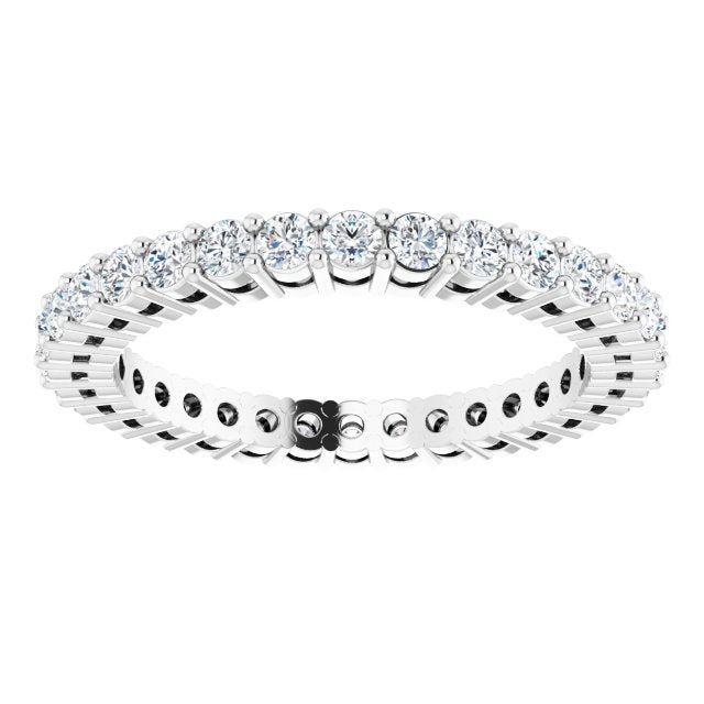 Platinum Round Natural Diamond Shared-Prong Eternity Band – 1.7 mm Stones (1/2–3/4 CTW) - view 3