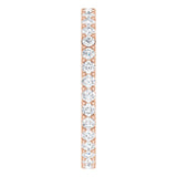 14K Gold Round Lab-Grown Diamond Shared-Prong Eternity Band – 1.7 mm Stones (1/2–5/8 CTW) - Rose Gold - view 4