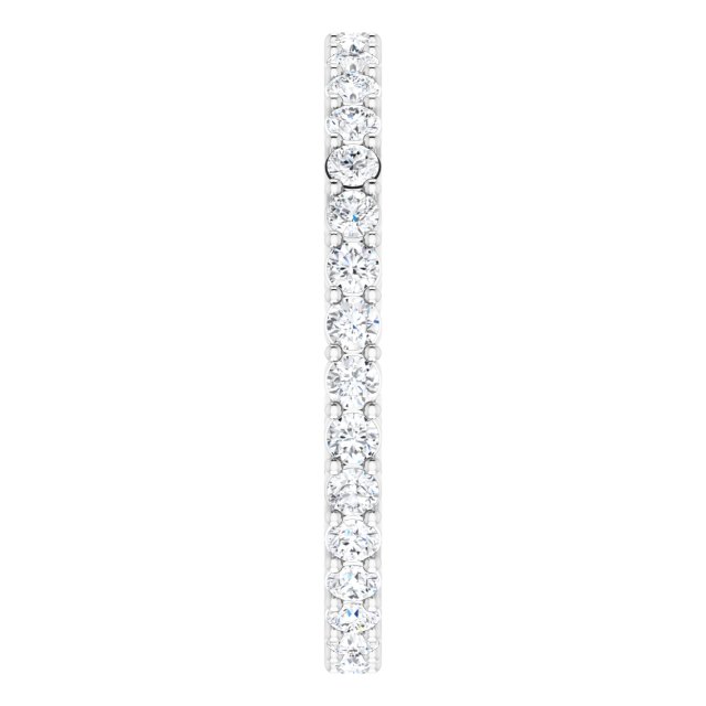 14K Gold Round Lab-Grown Diamond Shared-Prong Eternity Band – 1.7 mm Stones (1/2–5/8 CTW) - White Gold - view 4