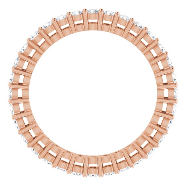 14K Gold Round Lab-Grown Diamond Shared-Prong Eternity Band – 1.7 mm Stones (1/2–5/8 CTW) - Rose Gold - view 2
