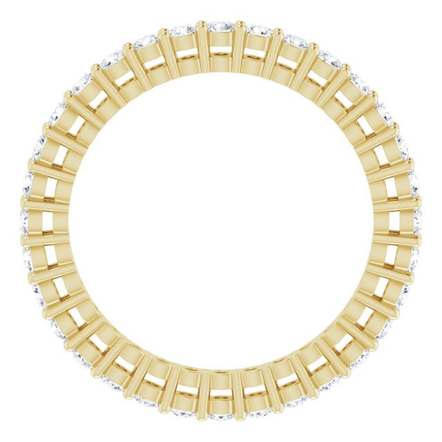 14K Gold Round Lab-Grown Diamond Shared-Prong Eternity Band – 1.7 mm Stones (1/2–5/8 CTW) - Yellow Gold - view 2