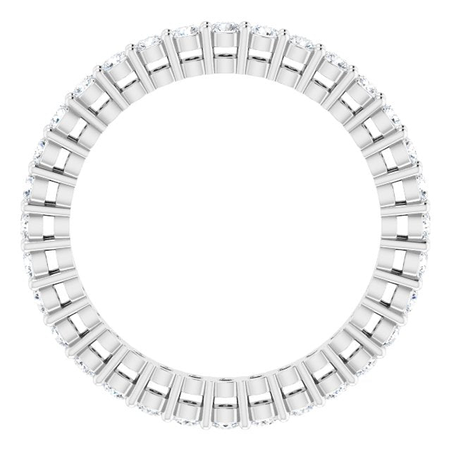 Platinum Round Natural Diamond Shared-Prong Eternity Band – 1.7 mm Stones (1/2–3/4 CTW) - view 2
