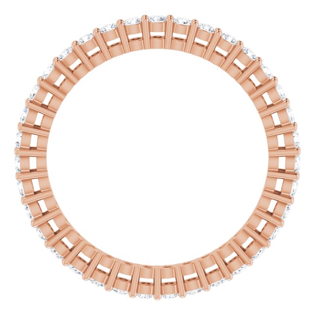 14K Gold Round Lab-Grown Diamond Shared-Prong Eternity Band – 1.7 mm Stones (1/2–5/8 CTW) - Rose Gold - view 2