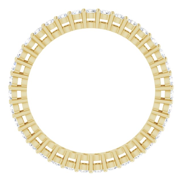 14K Gold Round Lab-Grown Diamond Shared-Prong Eternity Band – 1.7 mm Stones (1/2–5/8 CTW) - Yellow Gold - view 2