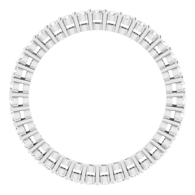 14K Gold Round Lab-Grown Diamond Shared-Prong Eternity Band – 1.7 mm Stones (1/2–5/8 CTW) - White Gold - view 2