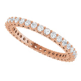 14K Gold Round Lab-Grown Diamond Shared-Prong Eternity Band – 1.7 mm Stones (1/2–5/8 CTW) - Rose Gold - view 5