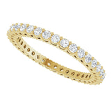 14K Gold Round Lab-Grown Diamond Shared-Prong Eternity Band – 1.7 mm Stones (1/2–5/8 CTW) - Yellow Gold - view 5