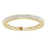 14K Gold Round Lab-Grown Diamond Shared-Prong Eternity Band – 1.5 mm Stones (1/2 CTW) - Yellow Gold - view 3