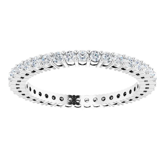 Platinum Round Lab-Grown Diamond Shared-Prong Eternity Band – 1.5 mm Stones (1/2 CTW) - view 3