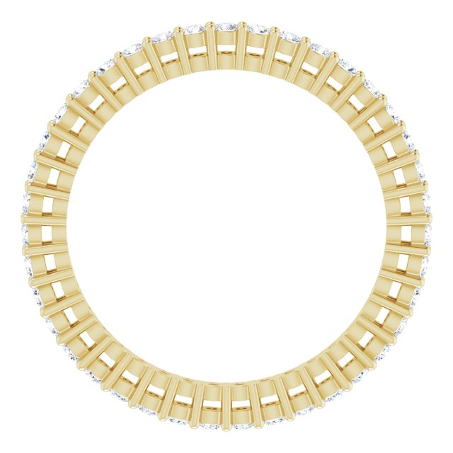 14K Gold Round Lab-Grown Diamond Shared-Prong Eternity Band – 1.5 mm Stones (1/2 CTW) - Yellow Gold - view 2