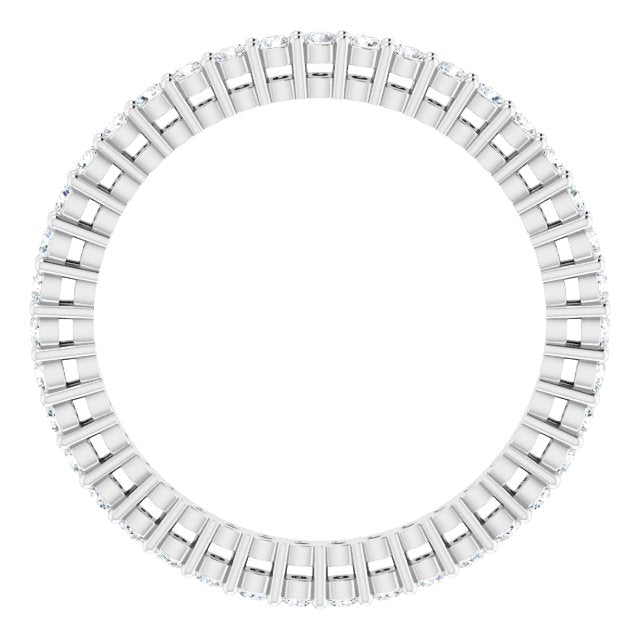 Platinum Round Lab-Grown Diamond Shared-Prong Eternity Band – 1.5 mm Stones (1/2 CTW) - view 2