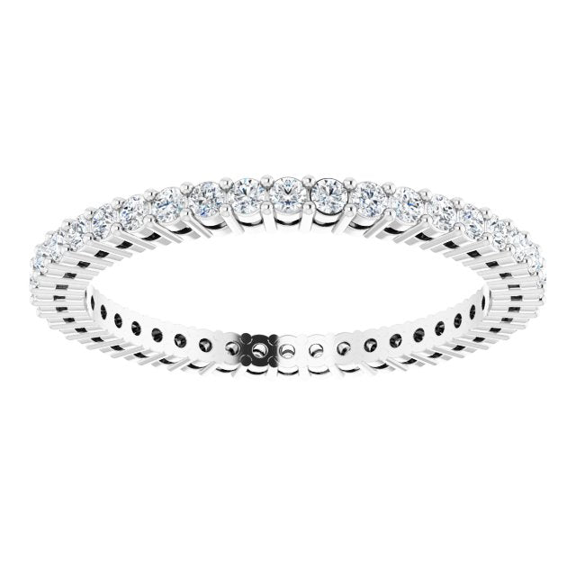 Platinum Round Lab-Grown Diamond Shared-Prong Eternity Band – 1.5 mm Stones (1/2 CTW) - view 3