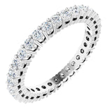 14K Gold Round Lab-Grown Diamond Shared-Prong Eternity Band – 1.7 mm Stones (1/2–5/8 CTW) - White Gold