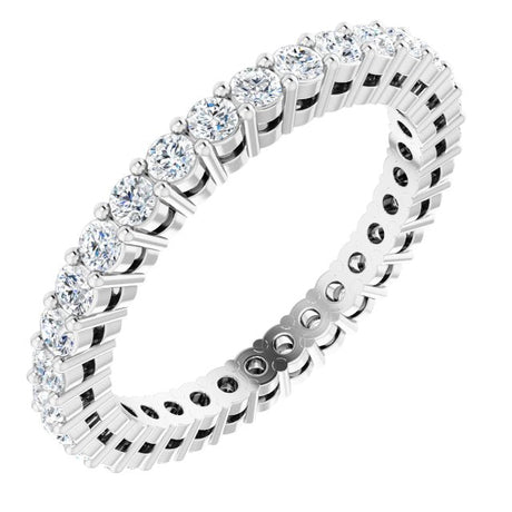Platinum Round Lab-Grown Diamond Shared-Prong Eternity Band – 1.7 mm Stones (1/2–5/8 CTW)
