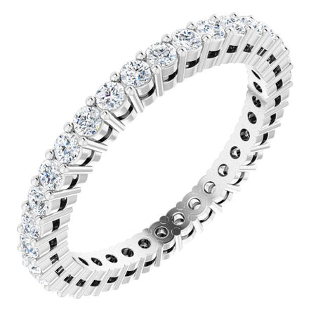 Platinum Round Lab-Grown Diamond Shared-Prong Eternity Band – 1.7 mm Stones (1/2–5/8 CTW)