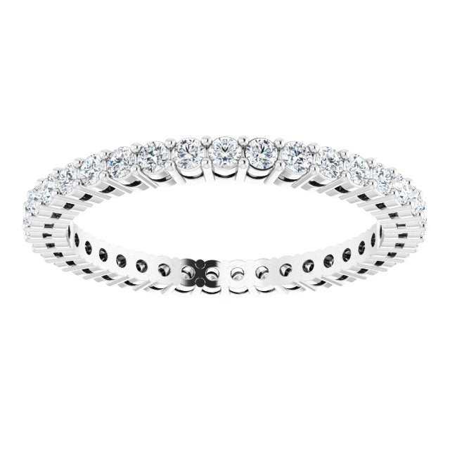 Platinum Round Natural Diamond Shared-Prong Eternity Band – 1.7 mm Stones (1/2–3/4 CTW) - view 3