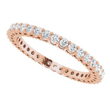 14K Gold Round Lab-Grown Diamond Shared-Prong Eternity Band – 1.7 mm Stones (1/2–5/8 CTW) - Rose Gold - view 5