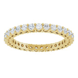 14K Gold Round Lab-Grown Diamond Shared-Prong Eternity Band – 2 mm Stones (7/8–1 CTW) - Yellow Gold - view 3