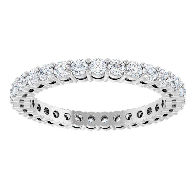 Platinum Round Lab-Grown Diamond Shared-Prong Eternity Band – 2 mm Stones (7/8–1 CTW) - view 3