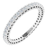 Platinum Round Lab-Grown Diamond Shared-Prong Eternity Band – 1.5 mm Stones (1/2 CTW)