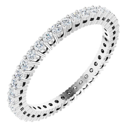 Platinum Round Lab-Grown Diamond Shared-Prong Eternity Band – 1.5 mm Stones (1/2 CTW)