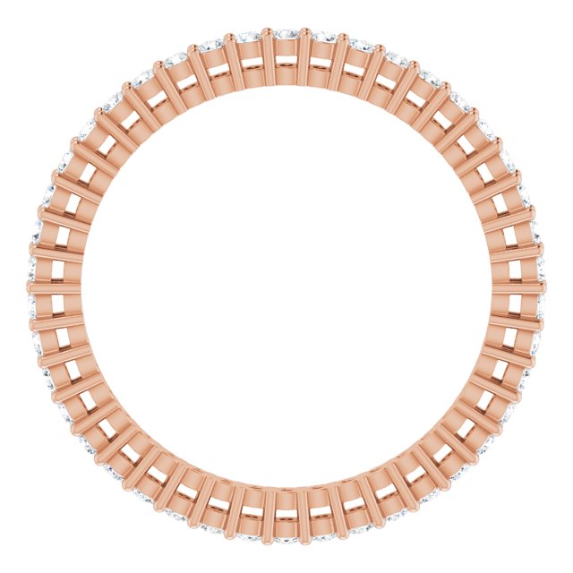 14K Gold Round Lab-Grown Diamond Shared-Prong Eternity Band – 1.5 mm Stones (1/2 CTW) - Rose Gold - view 2