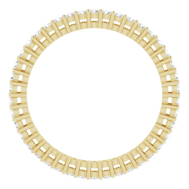 14K Gold Round Lab-Grown Diamond Shared-Prong Eternity Band – 1.5 mm Stones (1/2 CTW) - Yellow Gold - view 2