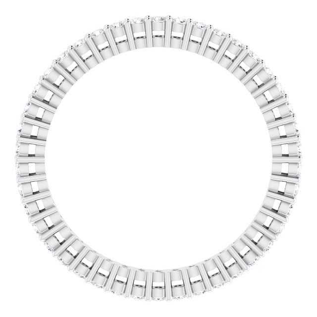 Platinum Round Lab-Grown Diamond Shared-Prong Eternity Band – 1.5 mm Stones (1/2 CTW) - view 2