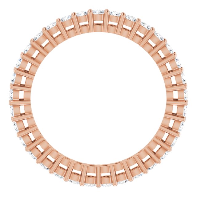 14K Gold Round Lab-Grown Diamond Shared-Prong Eternity Band – 1.7 mm Stones (1/2–5/8 CTW) - Rose Gold - view 2
