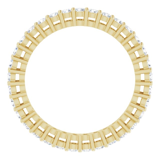 14K Gold Round Lab-Grown Diamond Shared-Prong Eternity Band – 1.7 mm Stones (1/2–5/8 CTW) - Yellow Gold - view 2