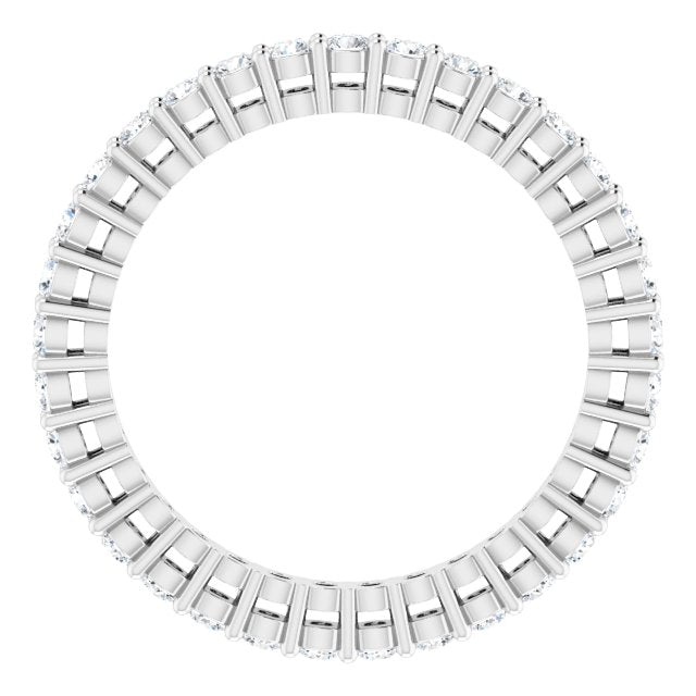 14K Gold Round Lab-Grown Diamond Shared-Prong Eternity Band – 1.7 mm Stones (1/2–5/8 CTW) - White Gold - view 2