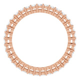 14K Gold Round Lab-Grown Diamond Shared-Prong Eternity Band – 1.7 mm Stones (1/2–5/8 CTW) - Rose Gold - view 2