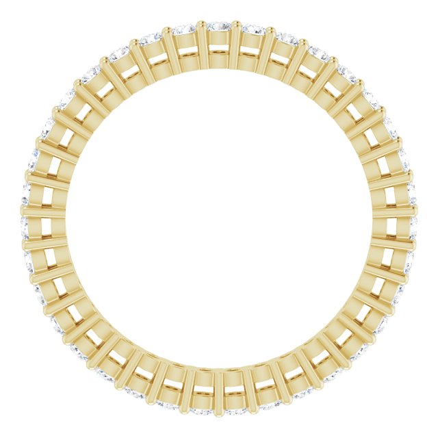 14K Gold Round Lab-Grown Diamond Shared-Prong Eternity Band – 1.7 mm Stones (1/2–5/8 CTW) - Yellow Gold - view 2