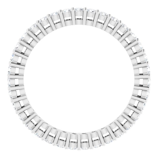 Platinum Round Natural Diamond Shared-Prong Eternity Band – 1.7 mm Stones (1/2–3/4 CTW) - view 2