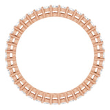 14K Gold Round Lab-Grown Diamond Shared-Prong Eternity Band – 1.7 mm Stones (1/2–5/8 CTW) - Rose Gold - view 2