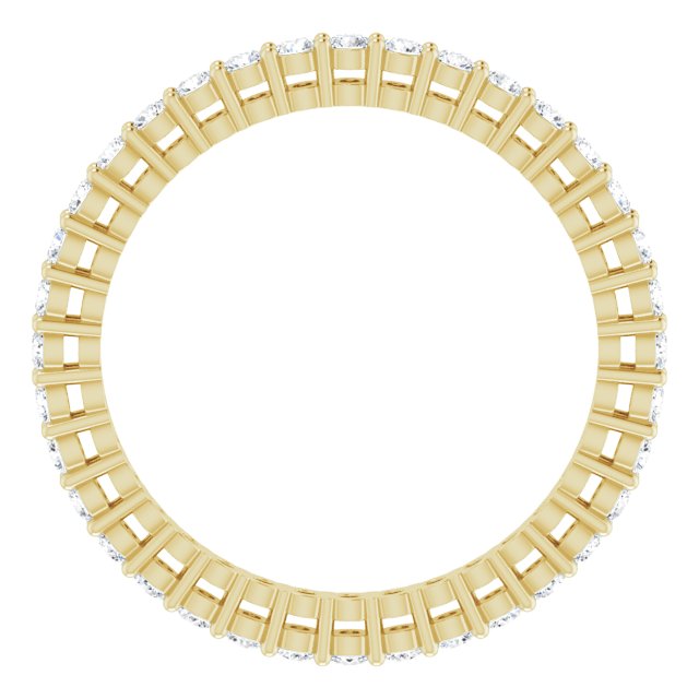 14K Gold Round Lab-Grown Diamond Shared-Prong Eternity Band – 1.7 mm Stones (1/2–5/8 CTW) - Yellow Gold - view 2