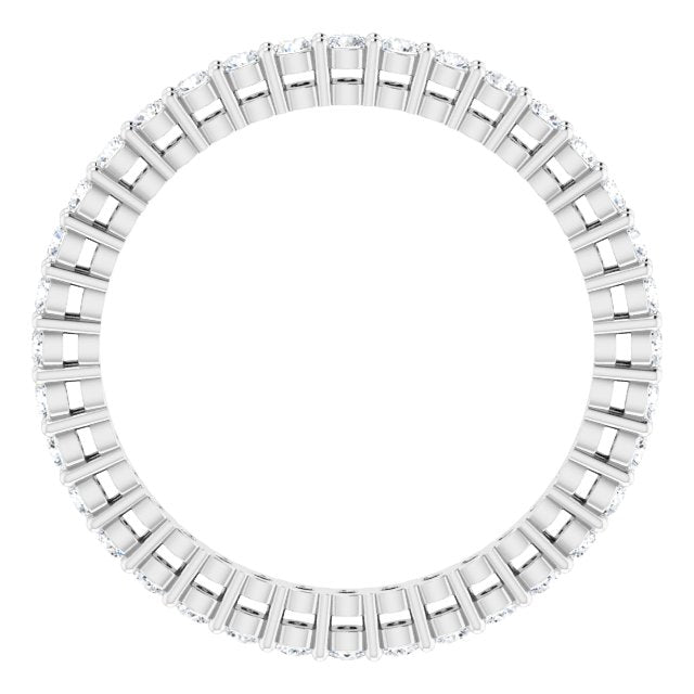 Platinum Round Lab-Grown Diamond Shared-Prong Eternity Band – 1.7 mm Stones (1/2–5/8 CTW) - view 2