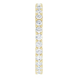 14K Gold Round Natural Diamond Shared-Prong Eternity Band – 2 mm Stones (3/4–1 CTW) - Yellow Gold - view 4
