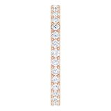 14K Gold Round Lab-Grown Diamond Shared-Prong Eternity Band – 1.7 mm Stones (1/2–5/8 CTW) - Rose Gold - view 4